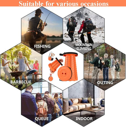 Collapsible Stool for Adults, Portable Folding Camping Seat, 400lbs
