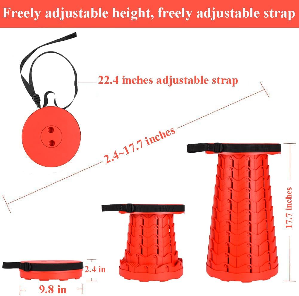 Collapsible Stool for Adults, Portable Folding Camping Seat, 400lbs