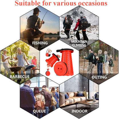 Collapsible Stool for Adults, Portable Folding Camping Seat, 400lbs