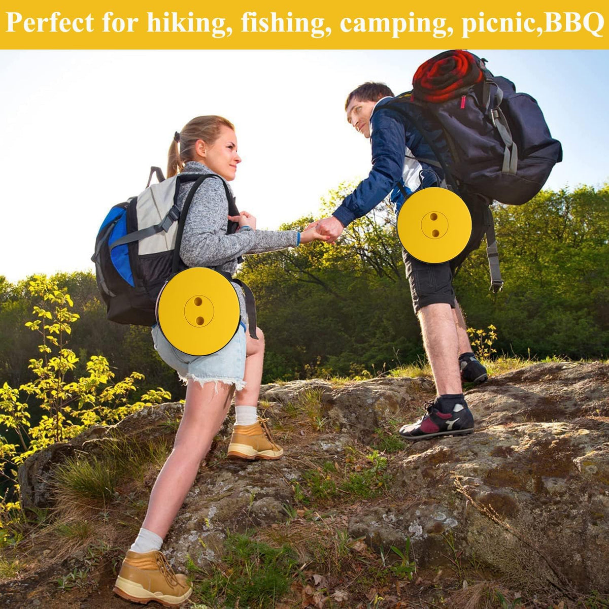 Collapsible Stool for Adults, Portable Folding Camping Seat, 400lbs