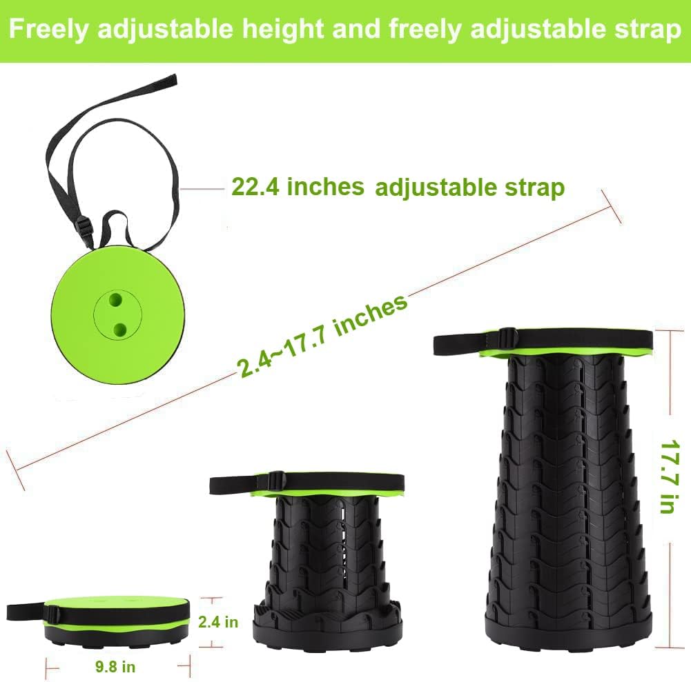 Collapsible Stool for Adults, Portable Folding Camping Seat, 400lbs
