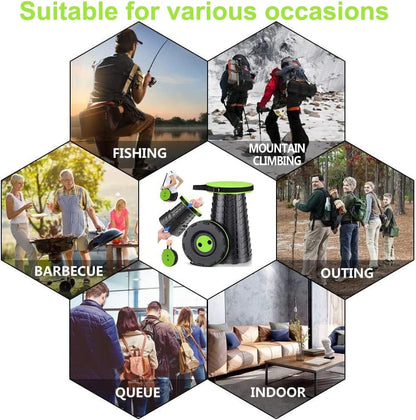 Collapsible Stool for Adults, Portable Folding Camping Seat, 400lbs