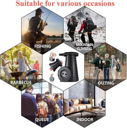 Collapsible Stool for Adults, Portable Folding Camping Seat, 400lbs