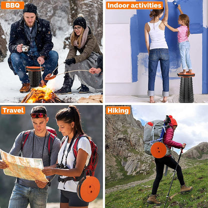Collapsible Stool for Adults, Portable Folding Camping Seat, 400lbs