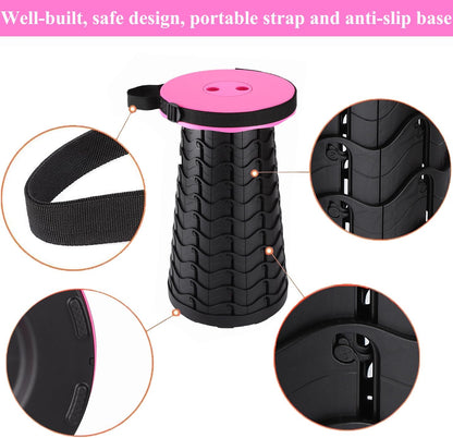 Collapsible Stool for Adults, Portable Folding Camping Seat, 400lbs