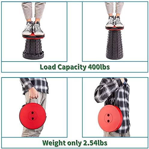 Collapsible Stool for Adults, Portable Folding Camping Seat, 400lbs