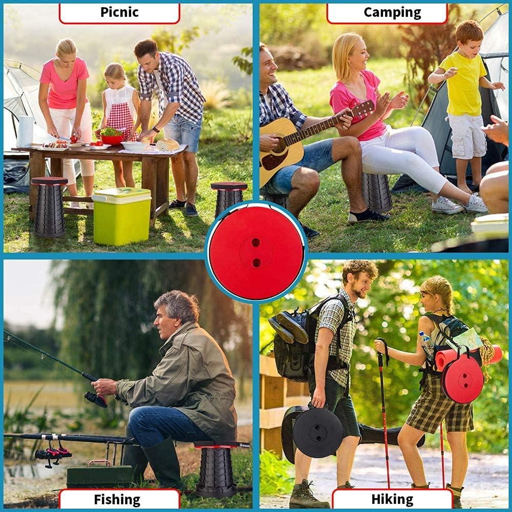 Collapsible Stool for Adults, Portable Folding Camping Seat, 400lbs