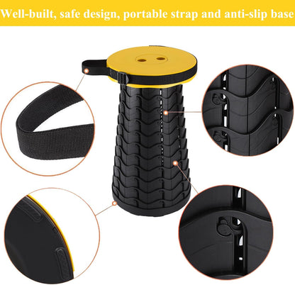Collapsible Stool for Adults, Portable Folding Camping Seat, 400lbs