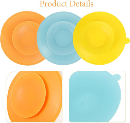 Silicone Tableware Sucker Double Sided Suction Cup Plate Bowl Base Non Slip Tabletop Holder for Kids and Toddlers 3.74 X 3.74 X 0.59 in 3 Pack