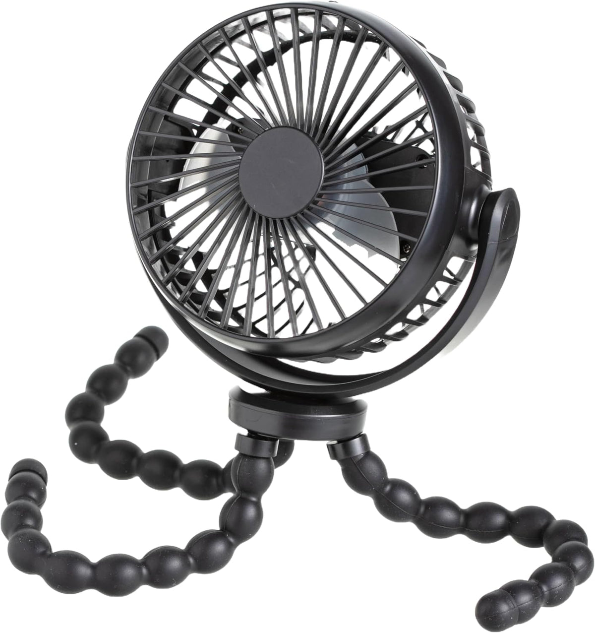 Portable Stroller Fan, 3 Speed Rechargeable, Flexible Tripod Clip-On Fan with Rotatable Design, for Car Seat, Crib, Bike, Treadmill, USB-C Wire Included