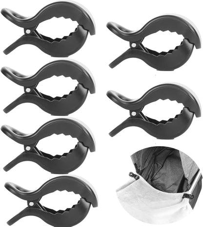 6pcs Stroller Clips Pegs to Hook Muslin and Toys Seat Cover, Blanket Clips, Car Seat Cover Clip, Plastic Universal Clip, Nursing Cover, Pram Toy Holder, Blanket Clamp. （ Black)
