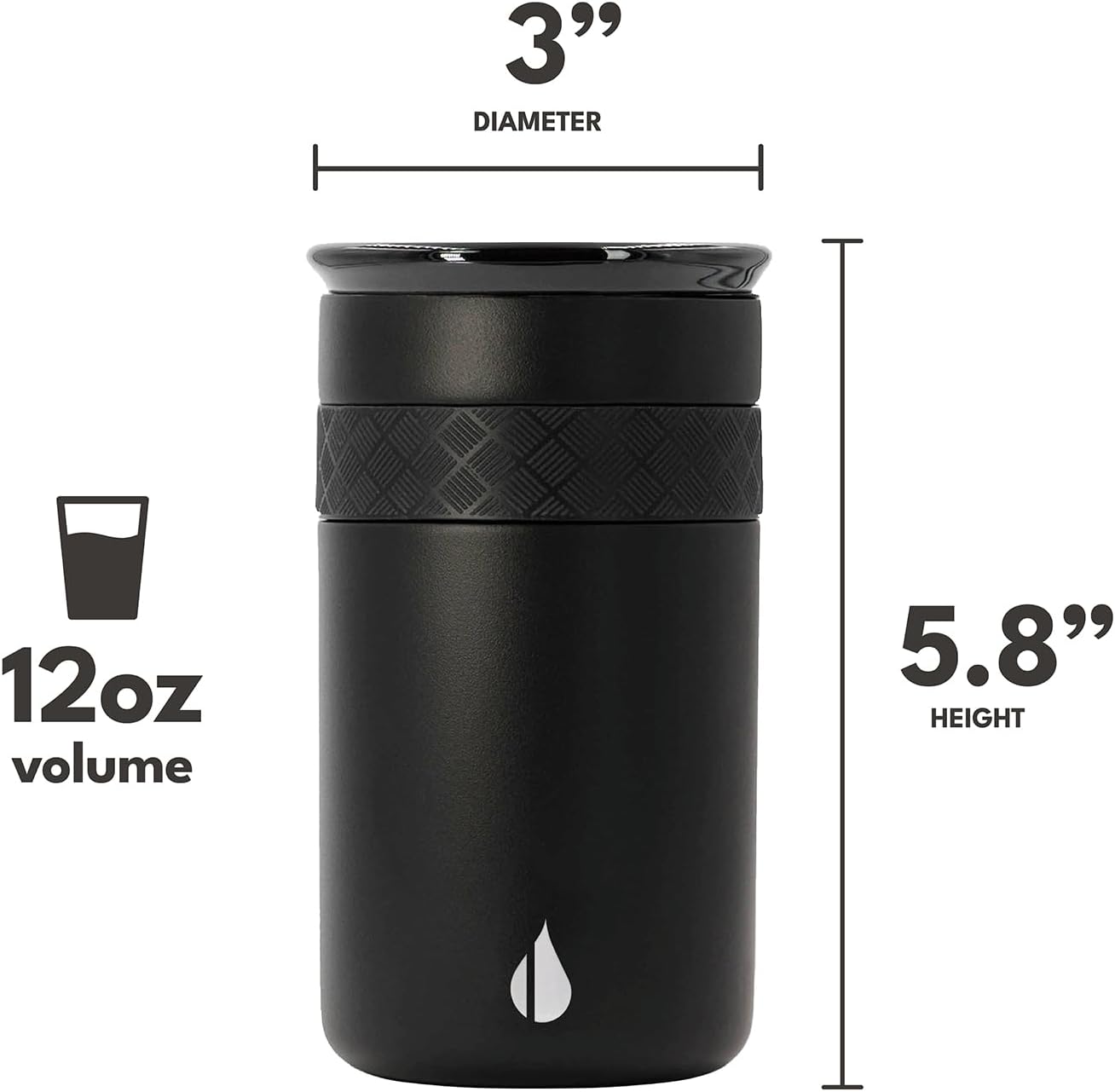 Artisan Insulated Tumbler, Triple Wall Coffee Travel Mug, Reusable Stainless Steel Coffee Tumbler with Ceramic Lid, Thermal Coffee Cups for Hot (6 Hrs) & Cold (18 Hrs), 12oz - Teak Wood