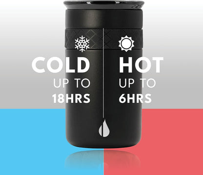 Artisan Insulated Tumbler, Triple Wall Coffee Travel Mug, Reusable Stainless Steel Coffee Tumbler with Ceramic Lid, Thermal Coffee Cups for Hot (6 Hrs) & Cold (18 Hrs), 12oz - Teak Wood