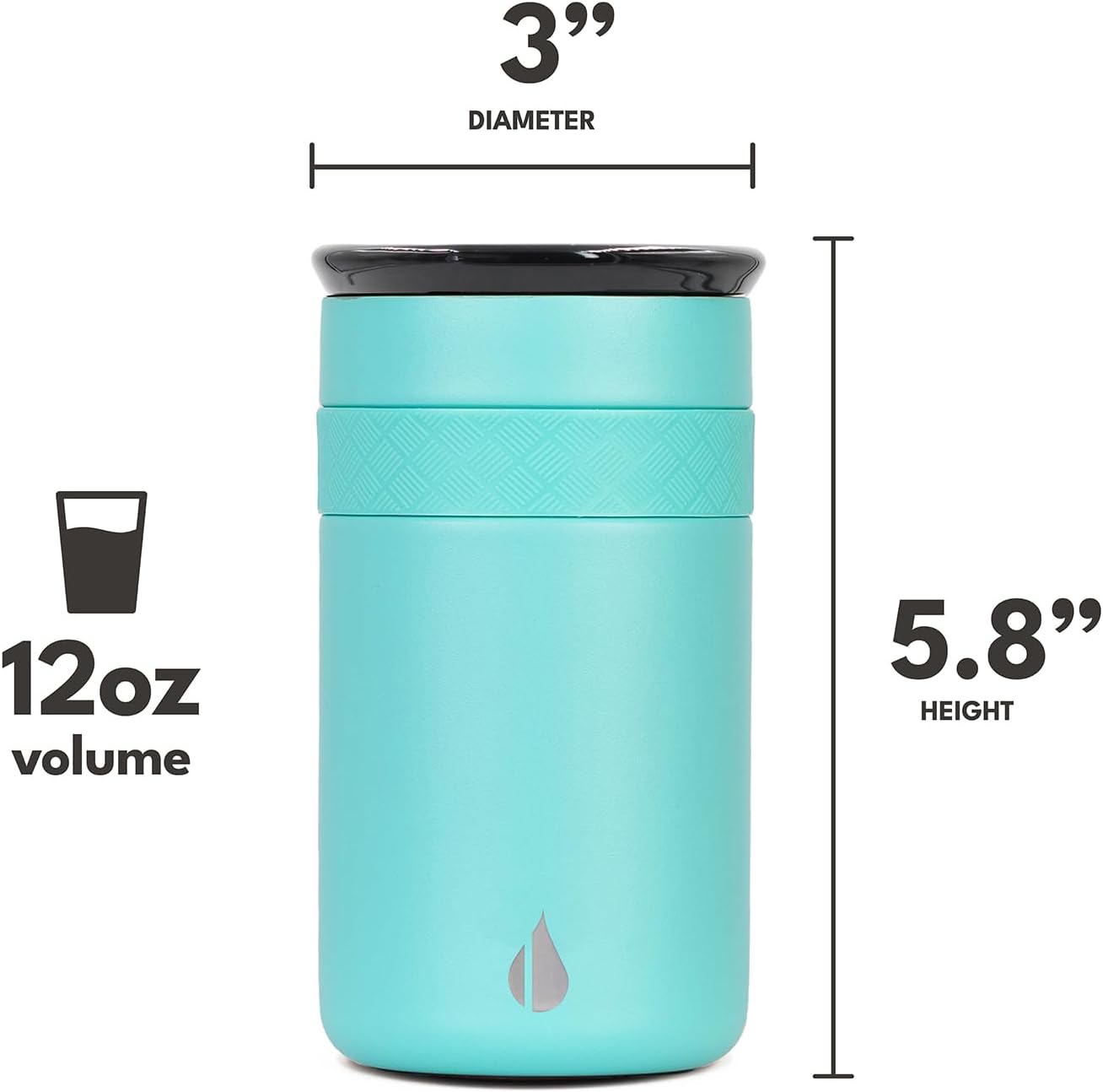 Artisan Insulated Tumbler, Triple Wall Coffee Travel Mug, Reusable Stainless Steel Coffee Tumbler with Ceramic Lid, Thermal Coffee Cups for Hot (6 Hrs) & Cold (18 Hrs), 12oz - Teak Wood