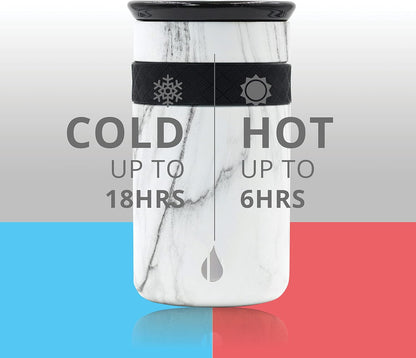 Artisan Insulated Tumbler, Triple Wall Coffee Travel Mug, Reusable Stainless Steel Coffee Tumbler with Ceramic Lid, Thermal Coffee Cups for Hot (6 Hrs) & Cold (18 Hrs), 12oz - Teak Wood