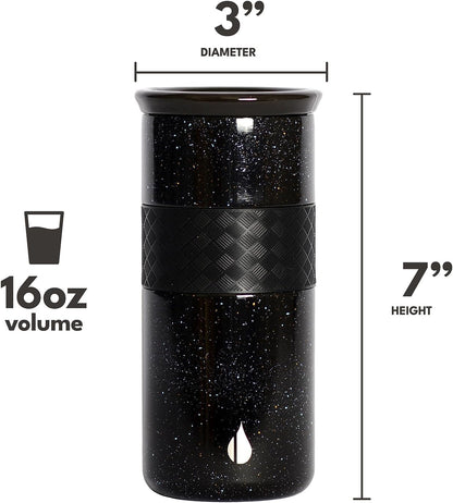 Artisan Insulated Tumbler, Triple Wall Coffee Travel Mug, Reusable Stainless Steel Coffee Tumbler with Ceramic Lid, Thermal Coffee Cups for Hot (6 Hrs) & Cold (18 Hrs), 12oz - Teak Wood