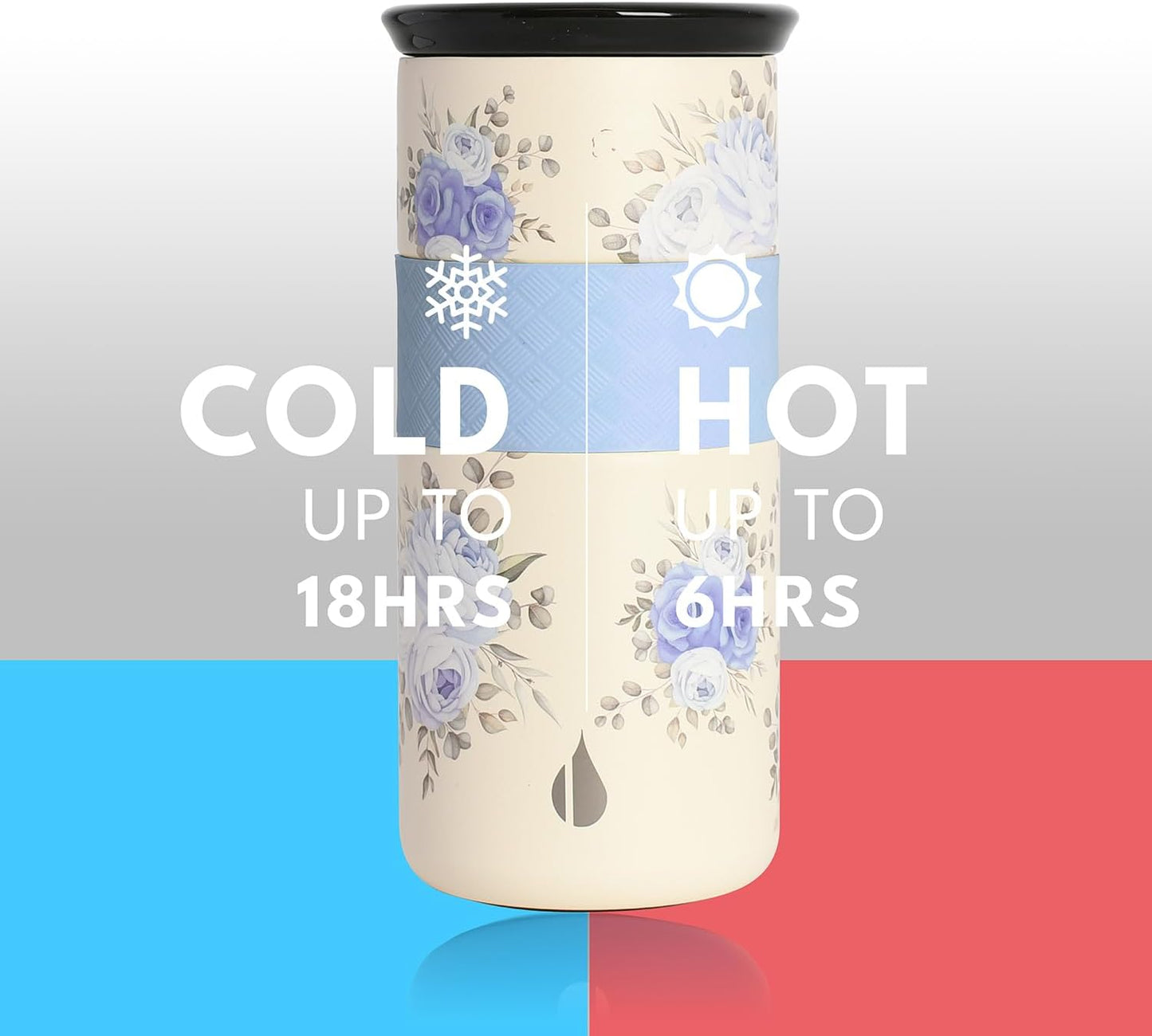 Artisan Insulated Tumbler, Triple Wall Coffee Travel Mug, Reusable Stainless Steel Coffee Tumbler with Ceramic Lid, Thermal Coffee Cups for Hot (6 Hrs) & Cold (18 Hrs), 12oz - Teak Wood