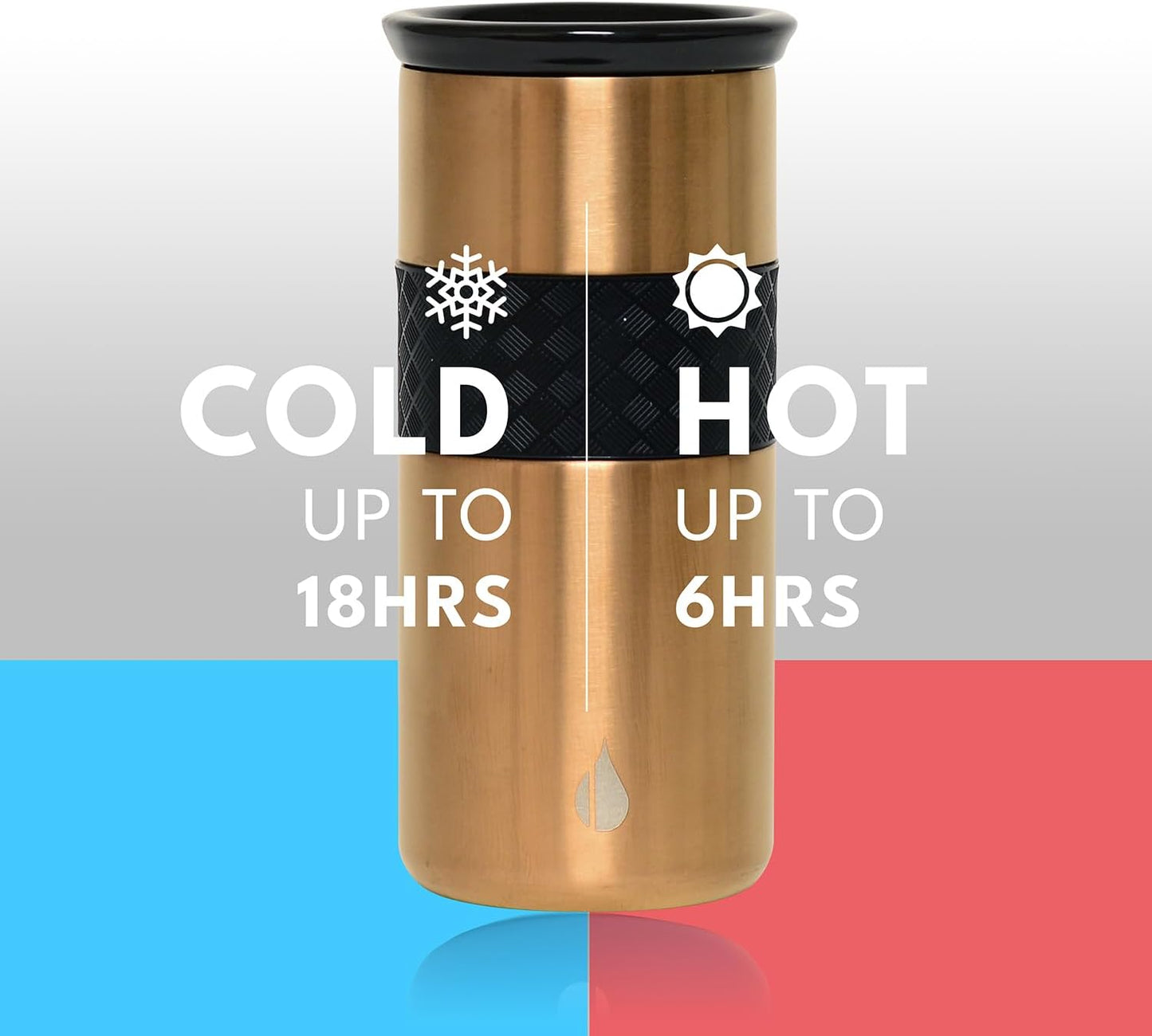 Artisan Insulated Tumbler, Triple Wall Coffee Travel Mug, Reusable Stainless Steel Coffee Tumbler with Ceramic Lid, Thermal Coffee Cups for Hot (6 Hrs) & Cold (18 Hrs), 12oz - Teak Wood