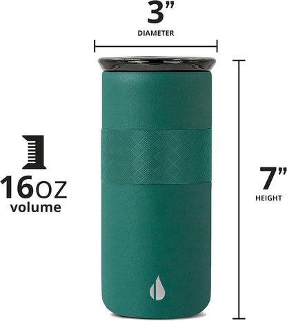 Artisan Insulated Tumbler, Triple Wall Coffee Travel Mug, Reusable Stainless Steel Coffee Tumbler with Ceramic Lid, Thermal Coffee Cups for Hot (6 Hrs) & Cold (18 Hrs), 12oz - Teak Wood