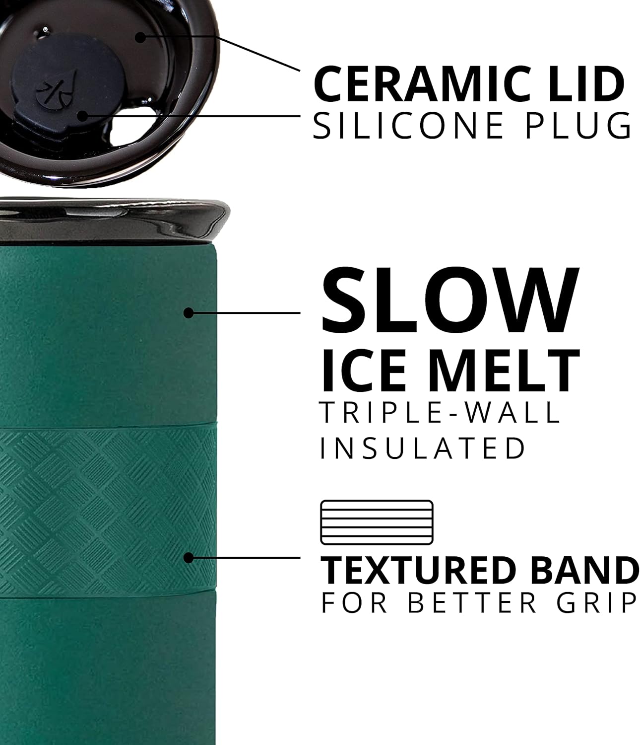 Artisan Insulated Tumbler, Triple Wall Coffee Travel Mug, Reusable Stainless Steel Coffee Tumbler with Ceramic Lid, Thermal Coffee Cups for Hot (6 Hrs) & Cold (18 Hrs), 12oz - Teak Wood