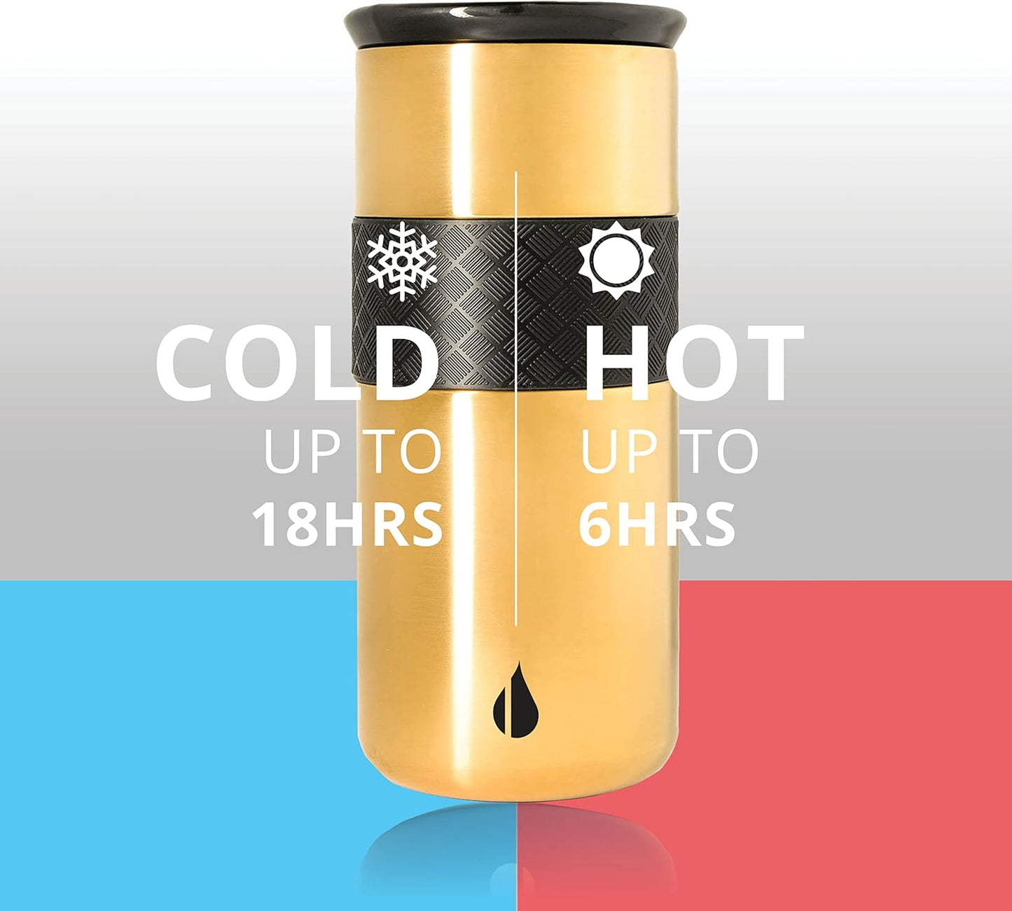 Artisan Insulated Tumbler, Triple Wall Coffee Travel Mug, Reusable Stainless Steel Coffee Tumbler with Ceramic Lid, Thermal Coffee Cups for Hot (6 Hrs) & Cold (18 Hrs), 12oz - Teak Wood