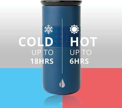 Artisan Insulated Tumbler, Triple Wall Coffee Travel Mug, Reusable Stainless Steel Coffee Tumbler with Ceramic Lid, Thermal Coffee Cups for Hot (6 Hrs) & Cold (18 Hrs), 12oz - Teak Wood