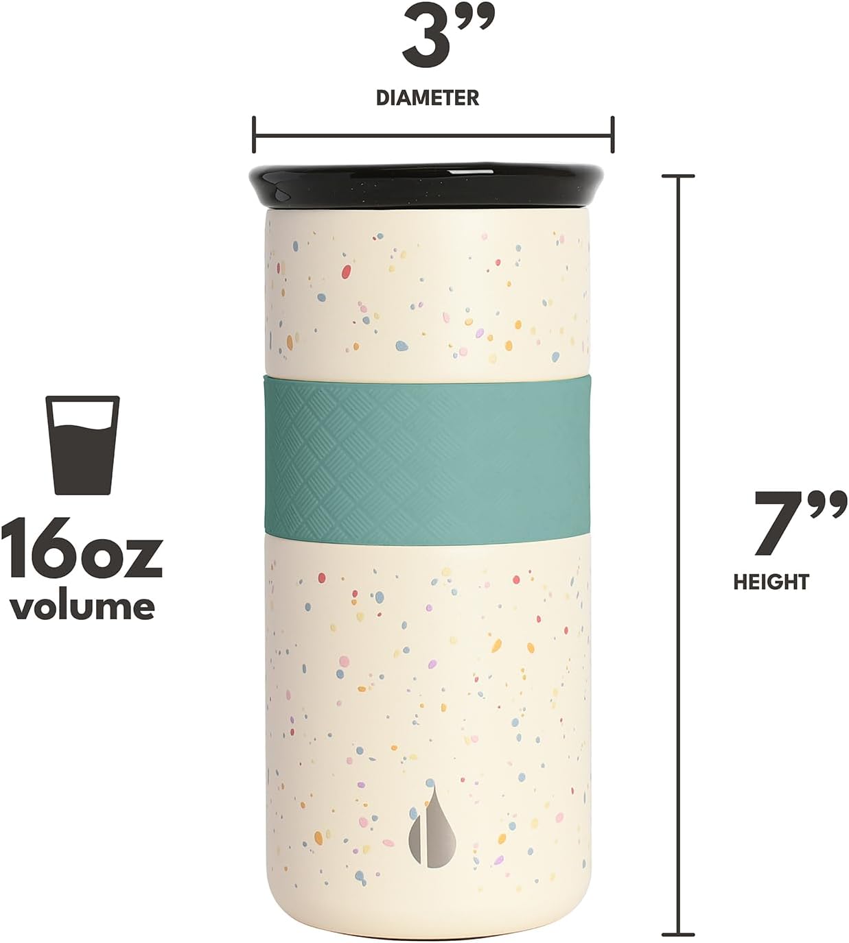 Artisan Insulated Tumbler, Triple Wall Coffee Travel Mug, Reusable Stainless Steel Coffee Tumbler with Ceramic Lid, Thermal Coffee Cups for Hot (6 Hrs) & Cold (18 Hrs), 12oz - Teak Wood