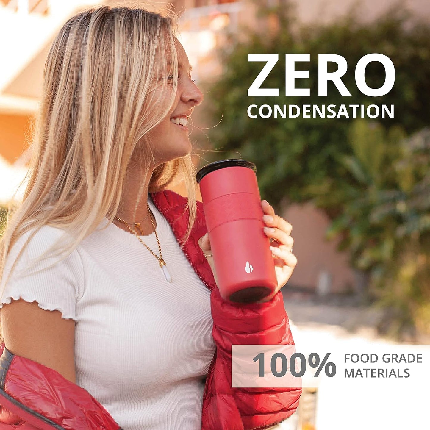 Artisan Insulated Tumbler, Triple Wall Coffee Travel Mug, Reusable Stainless Steel Coffee Tumbler with Ceramic Lid, Thermal Coffee Cups for Hot (6 Hrs) & Cold (18 Hrs), 12oz - Teak Wood