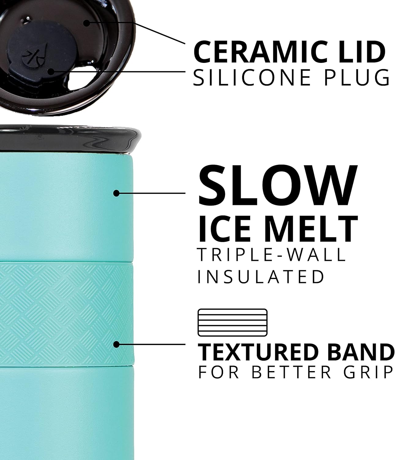 Artisan Insulated Tumbler, Triple Wall Coffee Travel Mug, Reusable Stainless Steel Coffee Tumbler with Ceramic Lid, Thermal Coffee Cups for Hot (6 Hrs) & Cold (18 Hrs), 12oz - Teak Wood