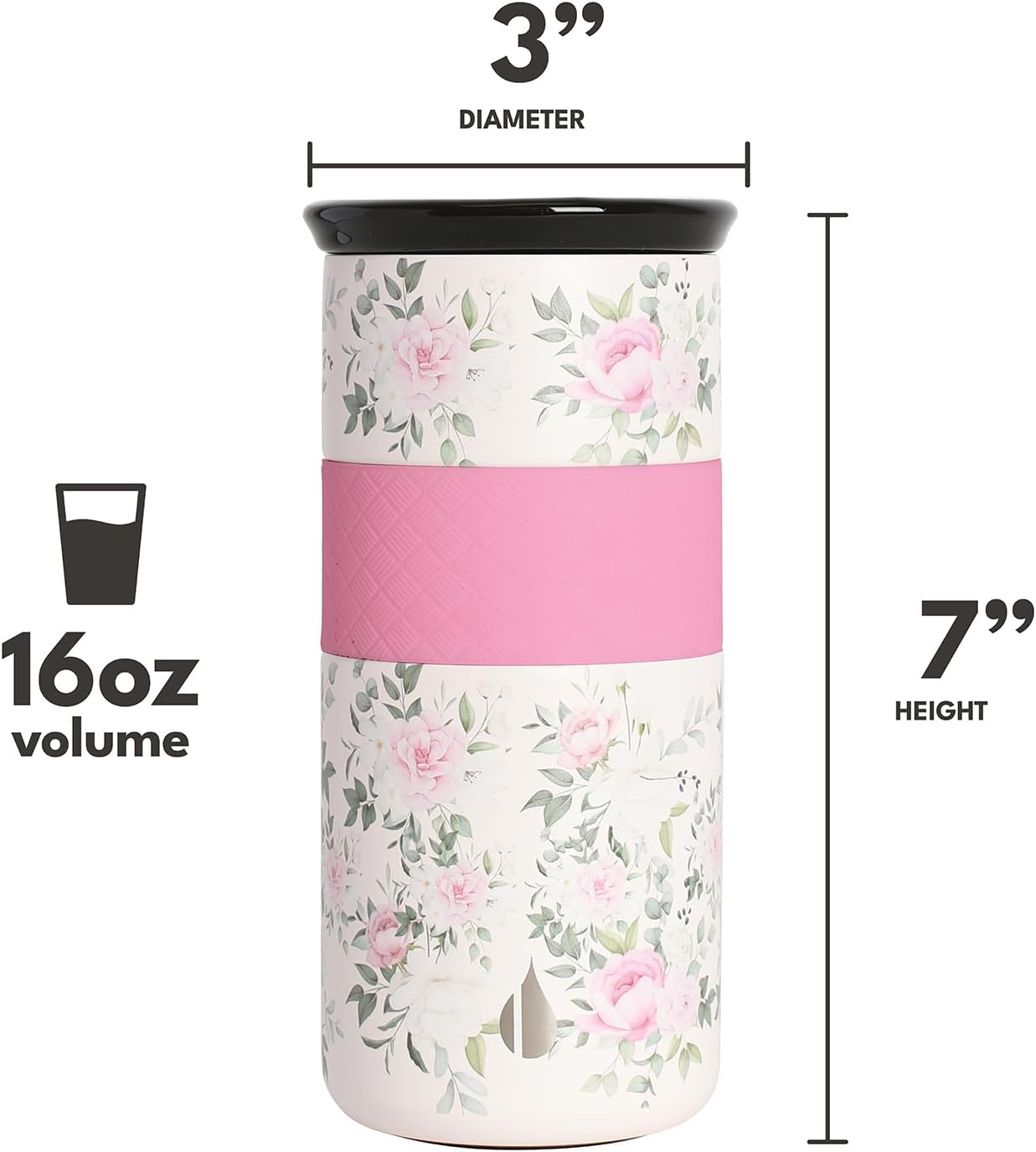 Artisan Insulated Tumbler, Triple Wall Coffee Travel Mug, Reusable Stainless Steel Coffee Tumbler with Ceramic Lid, Thermal Coffee Cups for Hot (6 Hrs) & Cold (18 Hrs), 12oz - Teak Wood