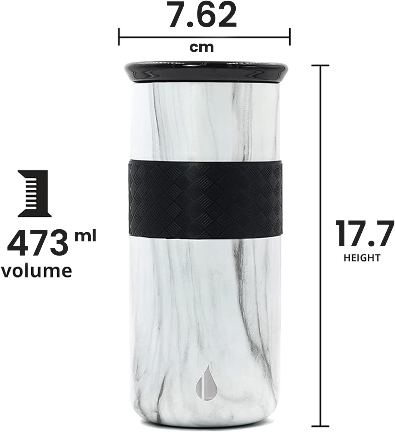 Artisan Insulated Tumbler, Triple Wall Coffee Travel Mug, Reusable Stainless Steel Coffee Tumbler with Ceramic Lid, Thermal Coffee Cups for Hot (6 Hrs) & Cold (18 Hrs), 12oz - Teak Wood