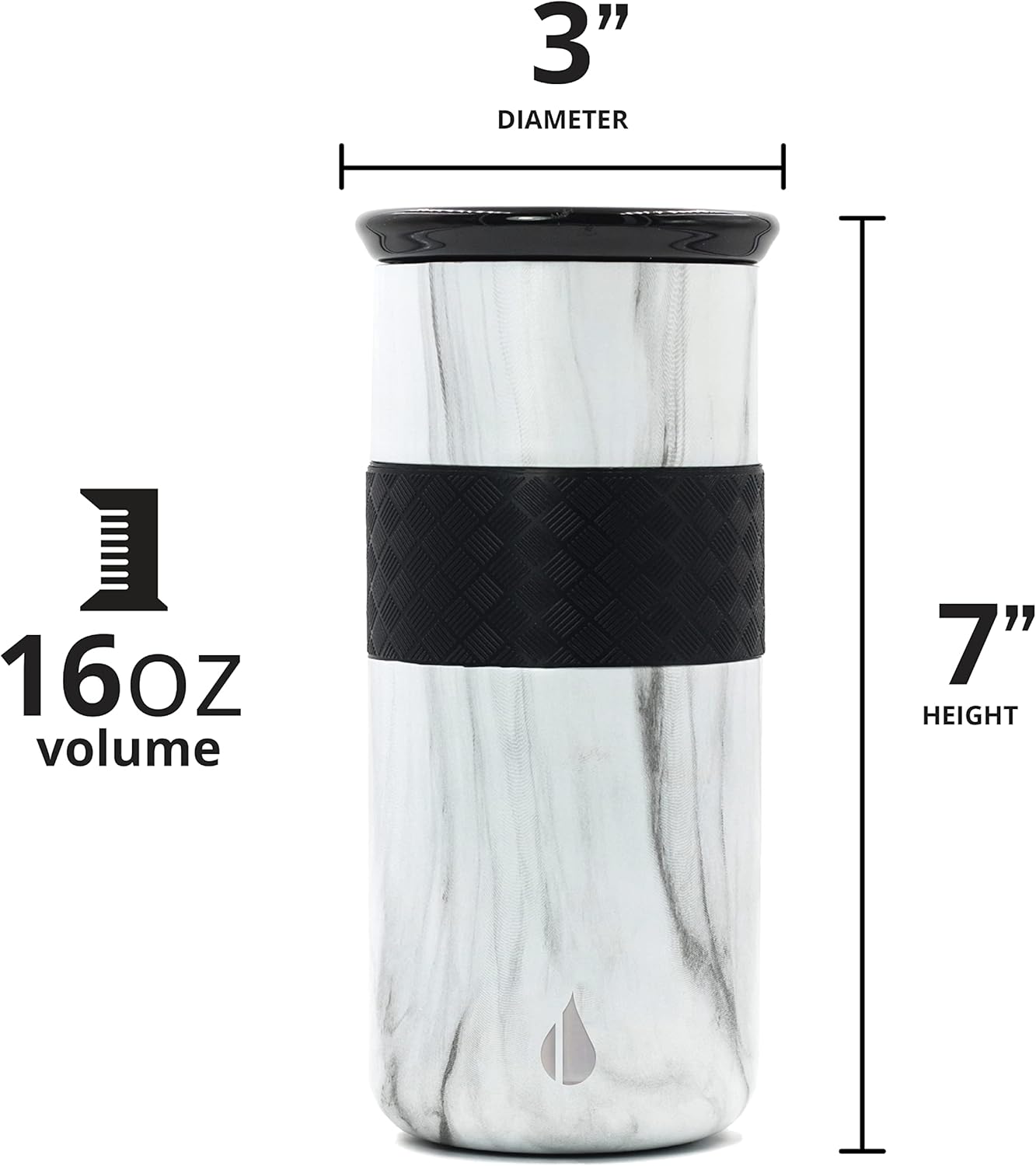 Artisan Insulated Tumbler, Triple Wall Coffee Travel Mug, Reusable Stainless Steel Coffee Tumbler with Ceramic Lid, Thermal Coffee Cups for Hot (6 Hrs) & Cold (18 Hrs), 12oz - Teak Wood