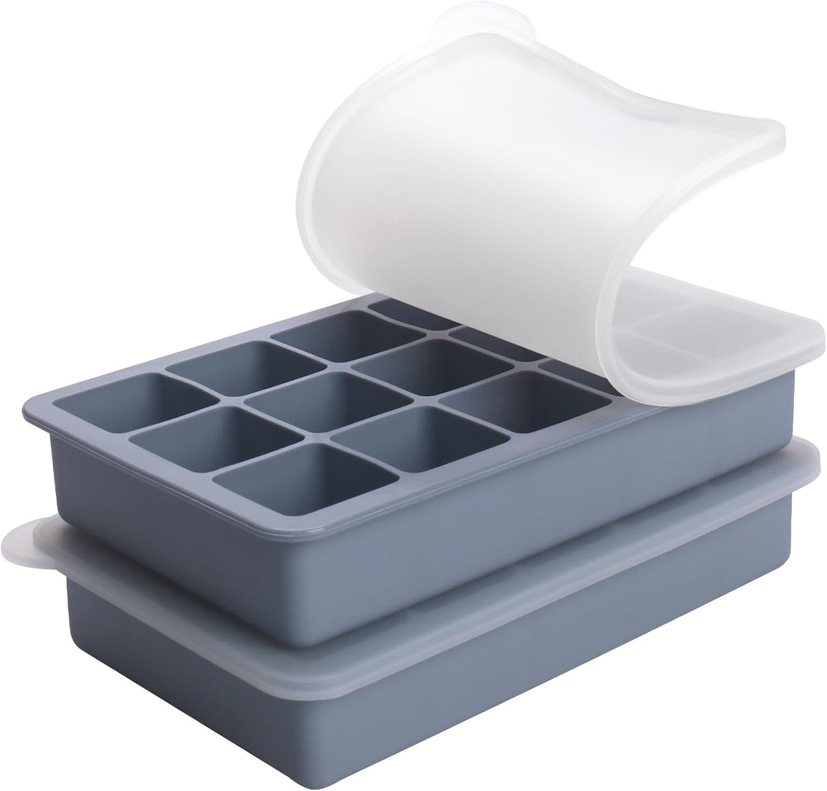 2 Tbsp Silicone Freezer Molds - Perfect for Storing Garlic, Herbs, Ginger, Pesto, Tomato Paste, Lemon Juice, Purees and More - Silicone Food Freezer Tray(Blue)
