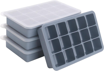 2 Tbsp Silicone Freezer Molds - Perfect for Storing Garlic, Herbs, Ginger, Pesto, Tomato Paste, Lemon Juice, Purees and More - Silicone Food Freezer Tray(Blue)