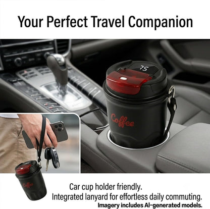 Coffee Vacuum Flask, Portable Coffee Cup with Lid & Handle, Insulated Travel Coffee Mug, Flip Cap Sip Spout and Ribbed Grip Details, Insulated Travel Drinkware, Travel Outdoor Mugs (green)