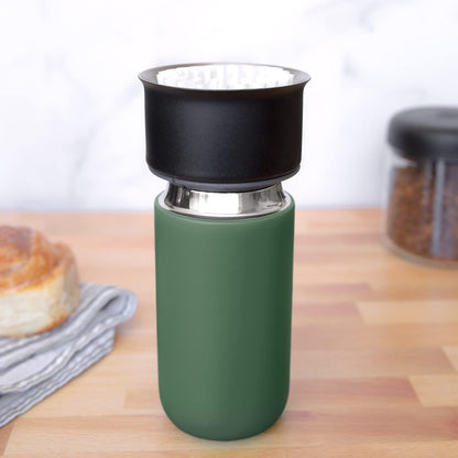 Carter Move Ceramic Lined Travel Coffee Mug 12 oz Stainless Steel | No Metallic Taste Coffee Tumbler, Leak-Proof Lid, Dishwasher Safe, Hot 12Hr Cold 24Hr, BPA-Free, Fits Cup Holders, Lemon Zest