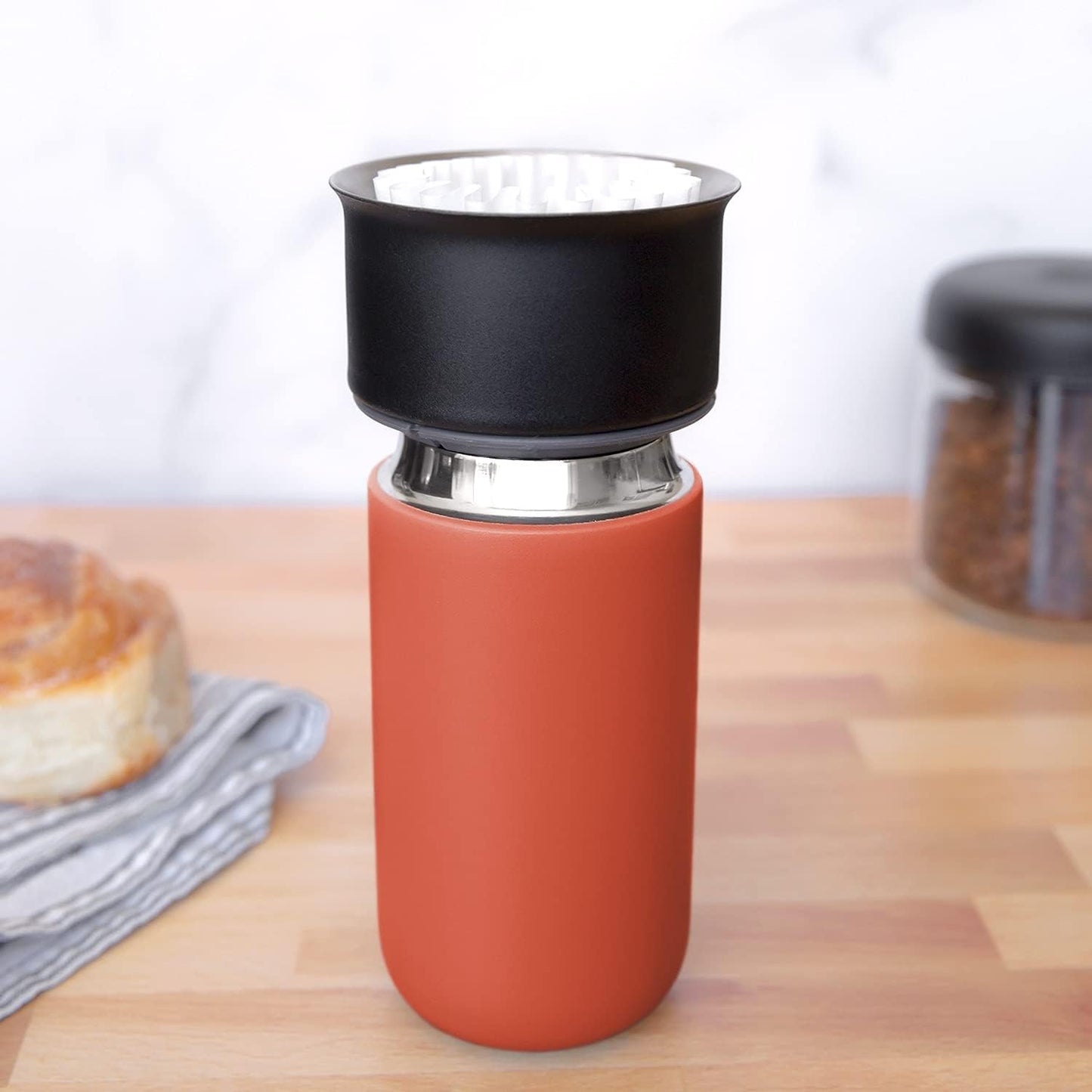 Carter Move Ceramic Lined Travel Coffee Mug 12 oz Stainless Steel | No Metallic Taste Coffee Tumbler, Leak-Proof Lid, Dishwasher Safe, Hot 12Hr Cold 24Hr, BPA-Free, Fits Cup Holders, Lemon Zest