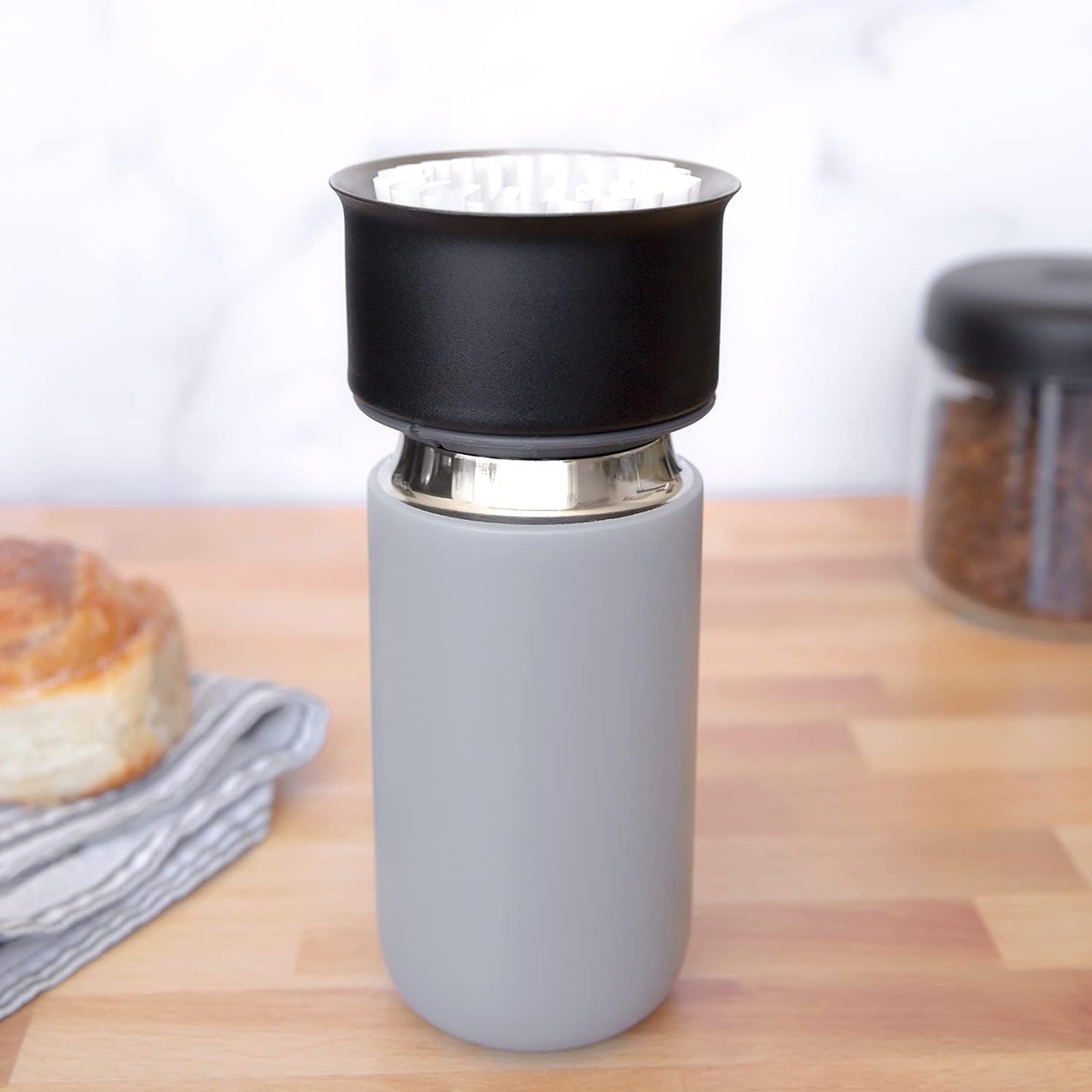 Carter Move Ceramic Lined Travel Coffee Mug 12 oz Stainless Steel | No Metallic Taste Coffee Tumbler, Leak-Proof Lid, Dishwasher Safe, Hot 12Hr Cold 24Hr, BPA-Free, Fits Cup Holders, Lemon Zest