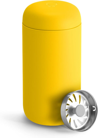 Carter Move Ceramic Lined Travel Coffee Mug 12 oz Stainless Steel | No Metallic Taste Coffee Tumbler, Leak-Proof Lid, Dishwasher Safe, Hot 12Hr Cold 24Hr, BPA-Free, Fits Cup Holders, Lemon Zest