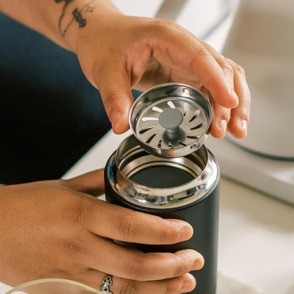 Carter Move Ceramic Lined Travel Coffee Mug 12 oz Stainless Steel | No Metallic Taste Coffee Tumbler, Leak-Proof Lid, Dishwasher Safe, Hot 12Hr Cold 24Hr, BPA-Free, Fits Cup Holders, Lemon Zest