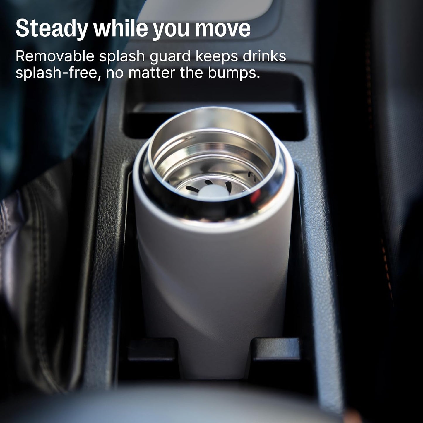 Carter Move Ceramic Lined Travel Coffee Mug 12 oz Stainless Steel | No Metallic Taste Coffee Tumbler, Leak-Proof Lid, Dishwasher Safe, Hot 12Hr Cold 24Hr, BPA-Free, Fits Cup Holders, Lemon Zest