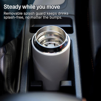 Carter Move Ceramic Lined Travel Coffee Mug 12 oz Stainless Steel | No Metallic Taste Coffee Tumbler, Leak-Proof Lid, Dishwasher Safe, Hot 12Hr Cold 24Hr, BPA-Free, Fits Cup Holders, Lemon Zest
