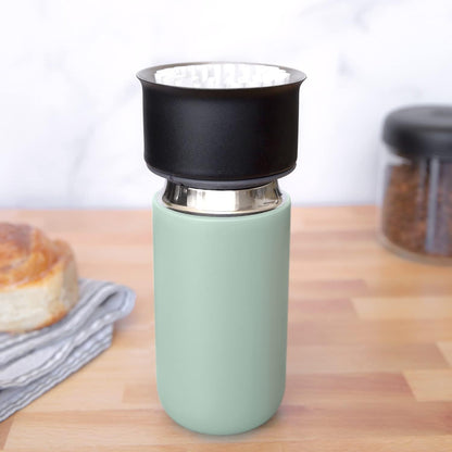 Carter Move Ceramic Lined Travel Coffee Mug 12 oz Stainless Steel | No Metallic Taste Coffee Tumbler, Leak-Proof Lid, Dishwasher Safe, Hot 12Hr Cold 24Hr, BPA-Free, Fits Cup Holders, Lemon Zest