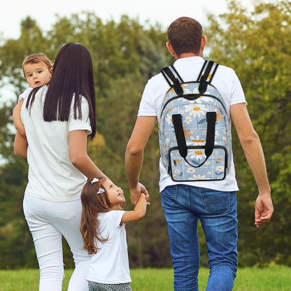 Butterfly Daisy Diaper Bag Backpack for Travel, Waterproof Diaper Bag with Insulated Bottle Pockets & USB Port, Large Capacity Baby Bag for Moms & Dads