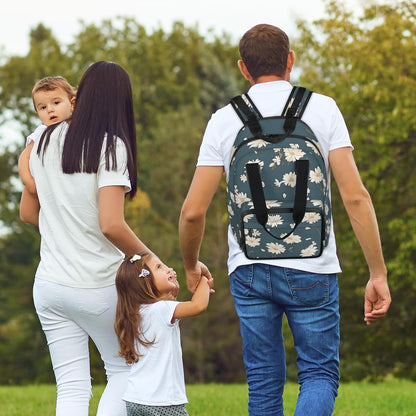 Butterfly Daisy Diaper Bag Backpack for Travel, Waterproof Diaper Bag with Insulated Bottle Pockets & USB Port, Large Capacity Baby Bag for Moms & Dads