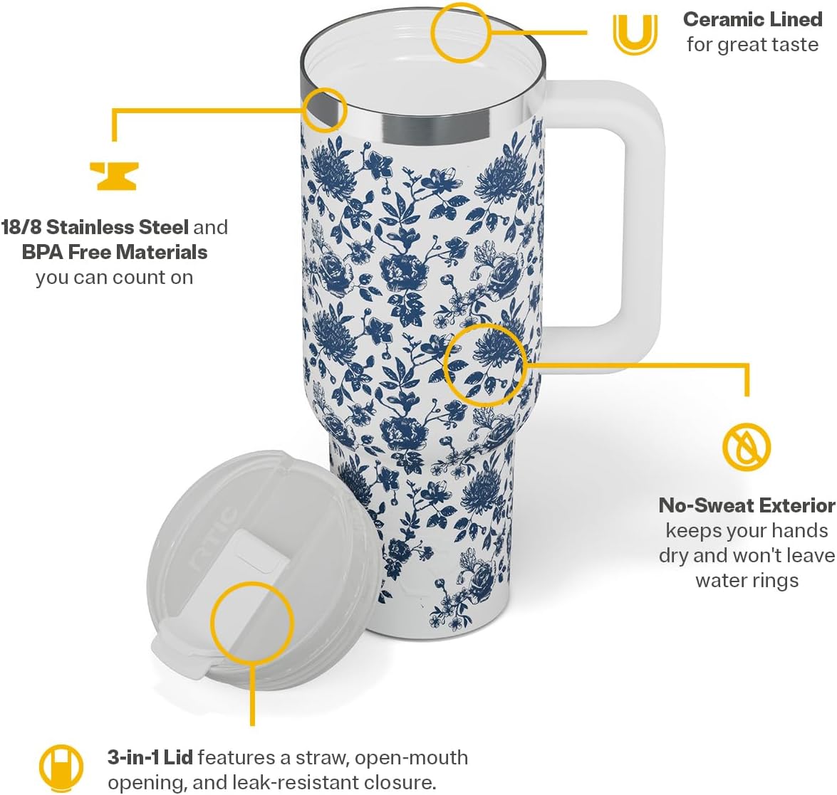 30oz Road Trip Tumbler, Insulated, Ceramic Lined, Apres Ski - Colors B