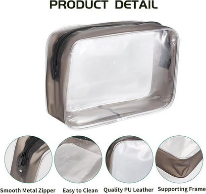 4PCS Diaper Bag Organizer Zipper Pouch Clear Travel Makeup Toiletry Storage Transparent Portable Travel Packing Clutch Cube Bags Small Cosmetic Bag Compact Car Accessories for Women Baby Nursing