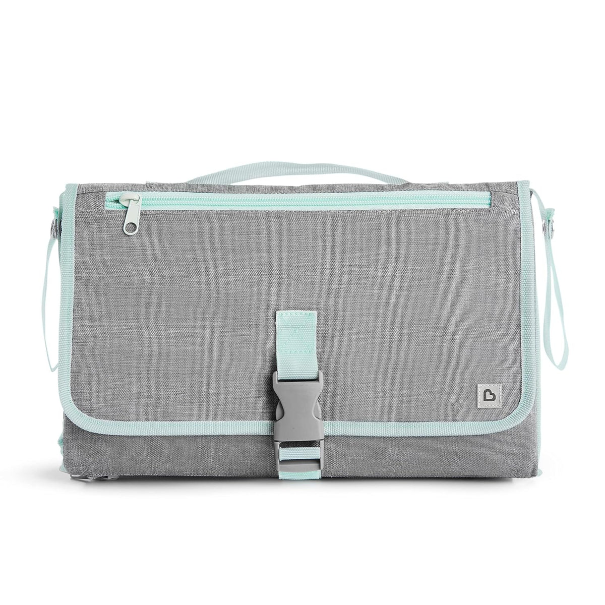 Portable Changing Pad – Lightweight and Compact Baby Diaper Changing Mat with Silver-Ion Technology, Includes 12 Diaper Disposal Bags, Grey