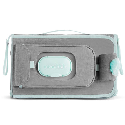 Portable Changing Pad – Lightweight and Compact Baby Diaper Changing Mat with Silver-Ion Technology, Includes 12 Diaper Disposal Bags, Grey