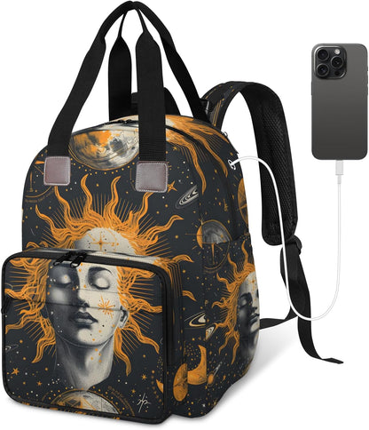 Butterfly Stars Diaper Bag Backpack for Travel, Waterproof Diaper Bag with Insulated Bottle Pockets & USB Port, Large Capacity Baby Bag for Moms & Dads